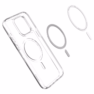 Spigen Ultra Hybrid Magnetinis dėklas su MagSafe iPhone 14 Pro - skaidrus/baltas