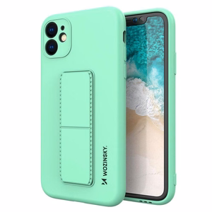 Wozinsky Kickstand dėklas silikoninis su laikikliu Samsung Galaxy A22 4G mėtinis