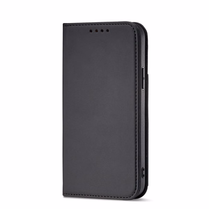 Magnet Card dėklas iPhone 14 atveriamas dangtelis piniginė su stovu juodas