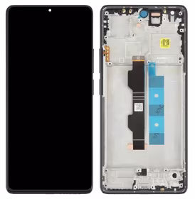 Ekranas Xiaomi Redmi Note 13 Pro 4G/Poco M6 Pro 4G su lietimui jautriu stikliuku ir rėmeliu Black OLED