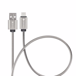 FORCELL F-ENERGY Metal C234 kabelis USB A į Type C QC4.0A 3A 66W 2 m sidabrinis
