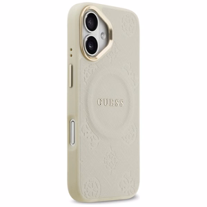 GUESS dėklas telefonui IPHONE 17, suderinamas su MagSafe GUHMP17SPSAMSECE (PU su bijūno karštu antspaudu) smėlinis