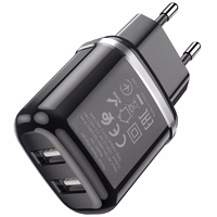 Įkroviklis Hoco N4 12W 2xUSB-A juodas