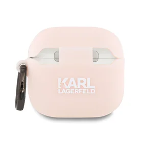 Karl Lagerfeld silikoninis Choupette galvos 3D dėklas AirPods 4 - rožinė