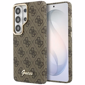 Guess dėklas 4G Script MagSafe skirtas Samsung Galaxy S26 Ultra rudas