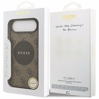 Guess 4G Circle Classic Logo Magnetinis dėklas telefonui iPhone Air - ruda