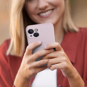 SILIKONINIS MAG DANGTAS, suderinamas su MagSafe, skirtas SAMSUNG A57, rožinės spalvos