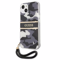 Guess GUHCP13SKCABBK iPhone 13 mini 5.4" juodas/juodas kietas dėklas Camo Dirželis Kolekcija