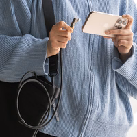 Ringke 3.2 gen. 2x2 USB-C, PD 3.1 240W 2m kampinis laidas - juodas