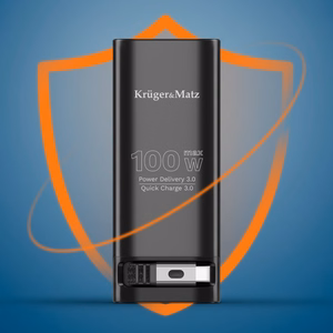 Kruger&Matz ličio jonų išorinė baterija su QC ir PD, 20000 mAh, 100 W