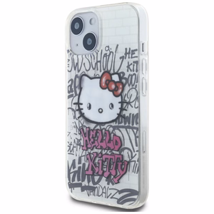 Hello Kitty IML Kitty On Bricks Graffiti dėklas telefonui iPhone 15 - baltas