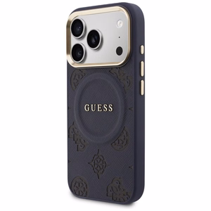Guess Peony Hot Stamp MagSafe Dėklas for iPhone 17 Pro Max - mėlynas