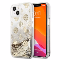 Guess GUHCP13SLGPEGO iPhone 13 mini 5.4" auksinis/auksinis kietas dėklas Peony Liquid Glitter