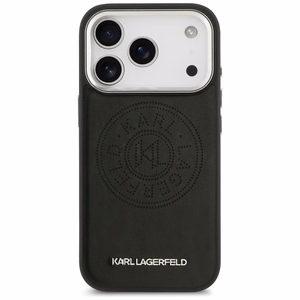 Karl Lagerfeld Point & Metal Logo Magnetinis dėklas telefonui iPhone 17 Pro - Juodas