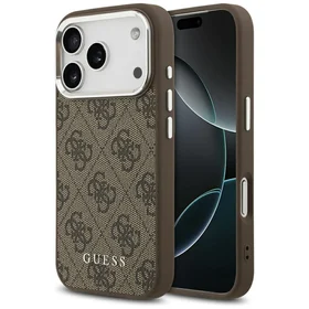 Guess 4G Classic Logo Magnetinis dėklas telefonui iPhone 17 Pro Max - rudas