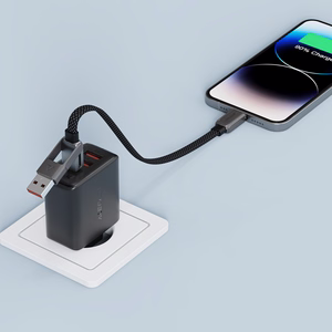 "Acefast C13-05" USB-C - USB-A / USB-C kabelis 480Mb/s 3A 0,2 m - Juodas