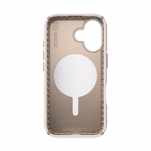 Speck Presidio2 Grip dėklas su MagSafe ir ClickLock, skirtas iPhone 16, „Bleached Bone/Heirloom Gold“