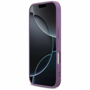 Guess Fixed Glitter Big 4G dėklas telefonui iPhone 17 - violetinis