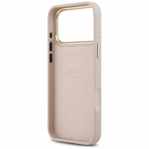 Guess 4G Logo Plate Magnetinis dėklas iPhone 17 Pro Max - rožinis
