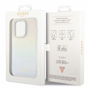 Guess IML Faceted Mirror Disco Iridescent dėklas telefonui iPhone 14 Pro - įvairiaspalvis
