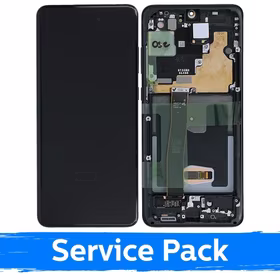 Ekranas skirtas Samsung G988 S20 Ultra su rėmeliu / Cosmic Black / (Service Pack)