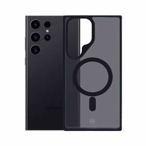 3mk dūminis magnetinis dėklas telefonui su MagSafe Samsung Galaxy S24 Ultra - pusiau skaidrus