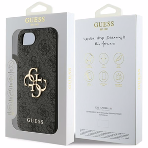 Guess 4G Big Logo dėklas iPhone 16e - Juodas