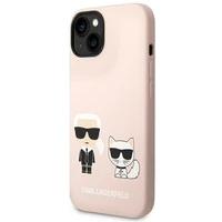 Karl Lagerfeld KLHMP14SSSKCI iPhone 14 6.1 "kietas dėklas šviesiai rožinis / šviesiai rožinis Silikoninis Karlas & Choupette Magsafe