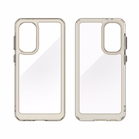 Kosminis dėklas Samsung Galaxy A36 su lanksčiu rėmeliu - pusiau permatomas, juodas