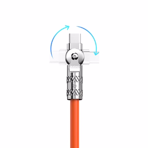 Dudao L24AL USB-A - Lightning kampinis kabelis su 180° pasukimu 30W 1m - oranžinis