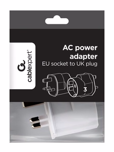 Gembird A-AC-EUFUKM-01 AC maitinimo adapteris, EU Schuko lizdas į UK kištuką, 13 A
