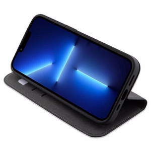 Karl Lagerfeld KLBKP14LSANKCPK iPhone 14 Pro 6.1" knygos tipo dėklas juodas Saffiano Karl & Choupette