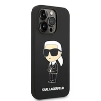 Karl Lagerfeld KLHMP14XSNIKB iPhone 14 Pro Max 6.7" kietas dėklas juodas/juodas Silikoninis Ikonik Magnetinis