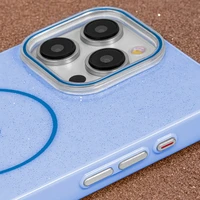 Itin plonas blizgus magnetinis dėklas telefonui iPhone 14 6,1" mėlynas