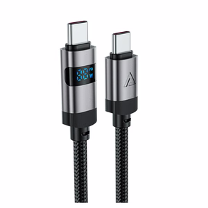 "Acefast" C15-03 USB-C - USB-C kabelis su ekranu 480Mb/s 60W 1,2 m - juodas