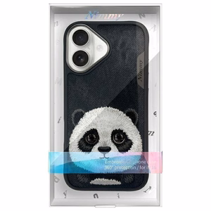 Nimmy Big Eyed Pet 2.0 Panda Dėklas telefonui iPhone 16 - juodas