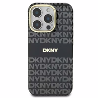 DKNY Kartotinis tekstūros raštas su juostele iPhone 16 Pro Dėklas telefonui - juodas