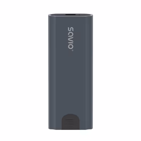 "Savio" M.2 SSD NVMe išorinio disko korpusas, USB-C 3.1, AK-67, pilkas