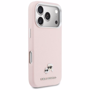 Karl Lagerfeld dėklas, skirtas iPhone 17 Pro Max 6,9", HC MAGSAFE PU FW su K&C galvos ženkliuku, rožinis