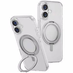 Uniq Swivix 360 sukamas stovas dėklas telefonui iPhone 16 Plus - skaidrus