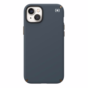 Speck Presidio2 Pro case for iPhone 15 Plus / 14 Plus, with Microban antimicrobial protection, Charcoal / Cool Bronze / Slate