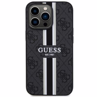 Guess GUHMP13XP4RPSK iPhone 13 Pro Max 6.7" juodas/juodas kietas dėklas 4G Printed Stripes MagSafe