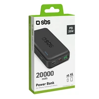 Išorinė baterija SBS TTBB20000PD20K 20000 mAh 20W PD USB-C, USB-A, Micro-USB - juoda