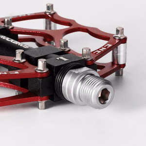 Rockbros JT201012LR 2010-12L aliumininiai platforminiai dviračio pedalai – raudoni