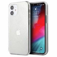 Guess GUHCP12S3D4GTR iPhone 12 mini 5.4" skaidrus kietas dėklas 4G 3D rašto kolekcija