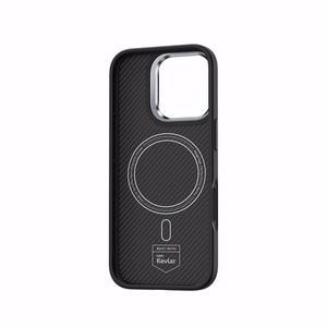 Benks Magnetinis Armor Pro Kevlar dėklas telefonui iPhone 16 Plus - metalinis rėmas 600D - juodas (m)