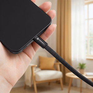 Laidas USB C į USB C Forcell F-Energy QC4.0 PD 5A 240W Cafule Flat 1,2 m CCFN23 juodas