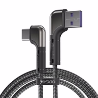 YESIDO ANGLE LAIDAS CA81 18W USB/USB-C  2M, 2A juodas