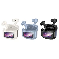 HOCO belaidės ausinės bluetooth su lietimui jautriu ekranu TWS ANC + ENC EQ21 vidurnakčio juodos