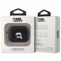 Karl Lagerfeld Monograma Karl galvos dėklas AirPods Pro 2 - juoda